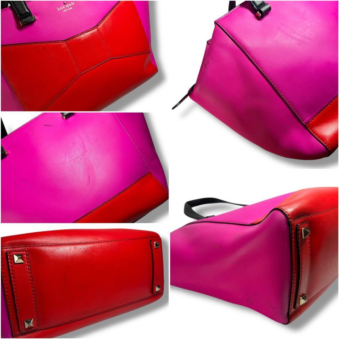鑑定済】kate spade ケイトスペード レザー トートバッグ 手提げ 鑑定済】kate spade ケイトスペード レザー トートバッグ 手提げ