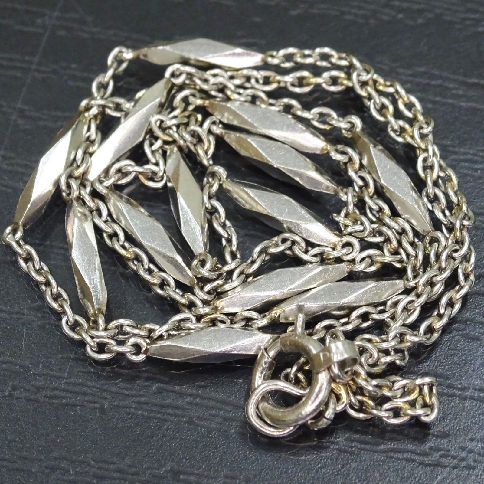 プラチナ PM 切子 キリコ デザイン チェーン ネックレス 40.0cm 総重量