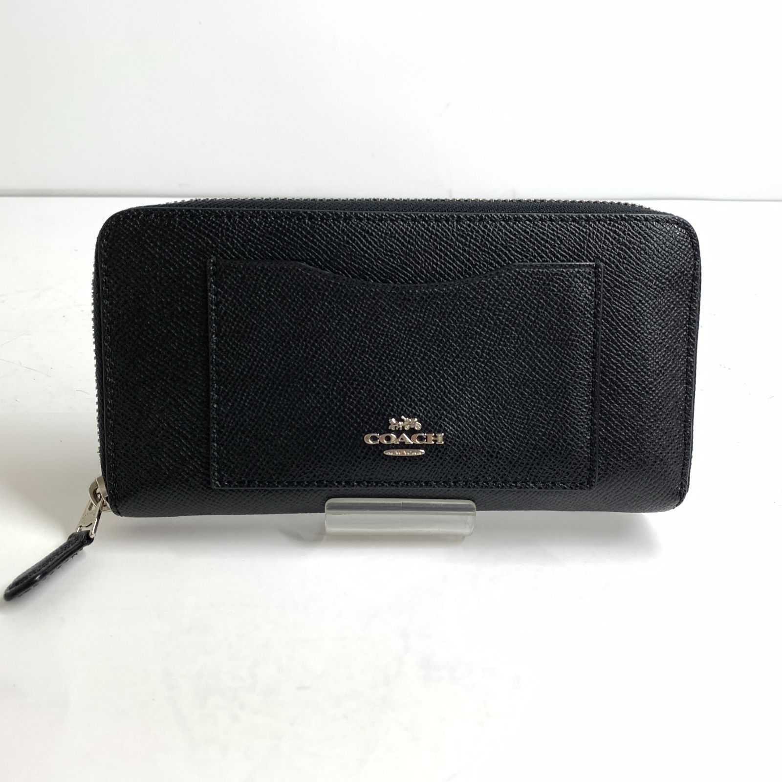 f001 C 極美品 コーチ COACH 長財布 ラウンドファスナー ジップ 黒 