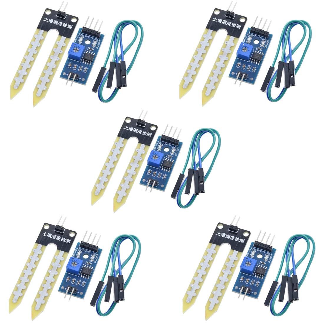 HiLetgo 5個セット LM393 3.3V-5V土壌水分検出センサー土壌水分センサーArduino自動散水システムロボット用の湿度計検出ロボットスマートカー [並行輸入品] 