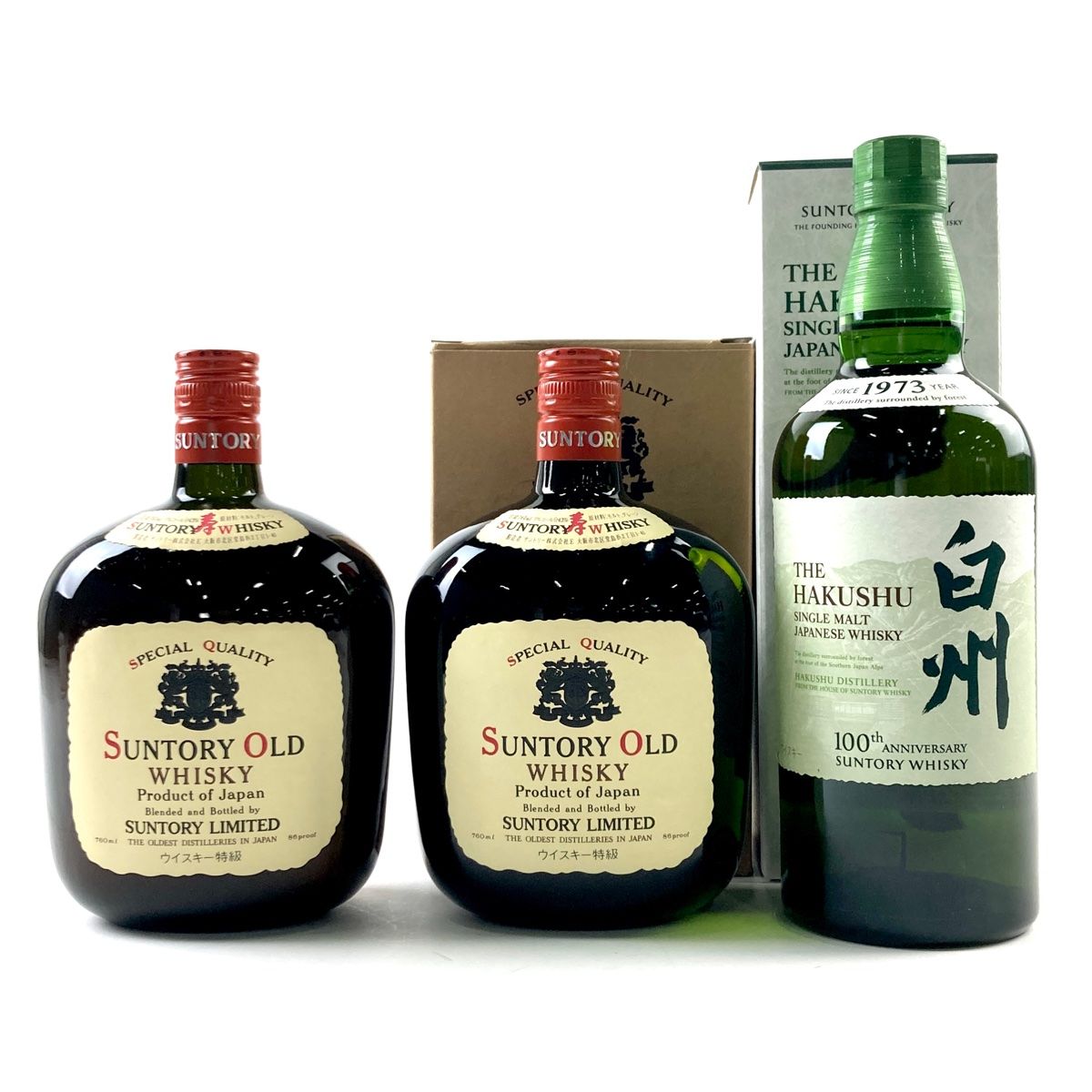 東京都内限定お届け】 3本 サントリー SUNTORY オールド寿 白州蒸留所 100周年記念ボトル 760ml ウイスキー セット 【古酒】 -  メルカリ