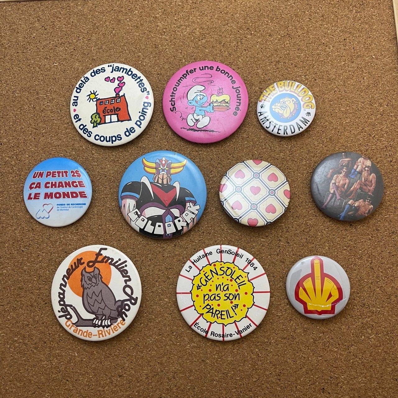 70s 80s vintage 古着 缶バッジ メッセージ love 愛 I Love BS The Bike Slider Pinback メッセージ ビンテージ 缶