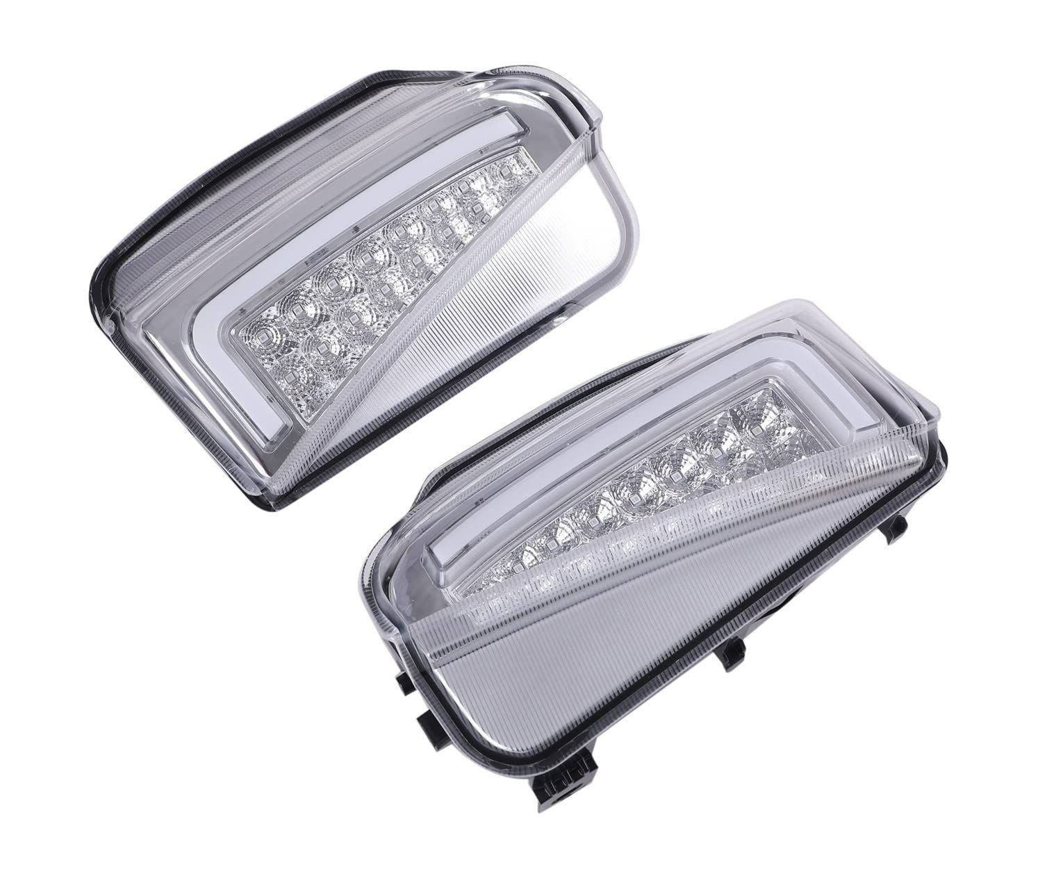 トヨタ 用 プリウス ZVW30系 後期 デイライト LED ファイバー 搭載 フロント バンパー ウインカー 左右セット ホワイト アンバー ライト クリアーレンズ スモークレンズ 各種 汎用 社外品 (クリ