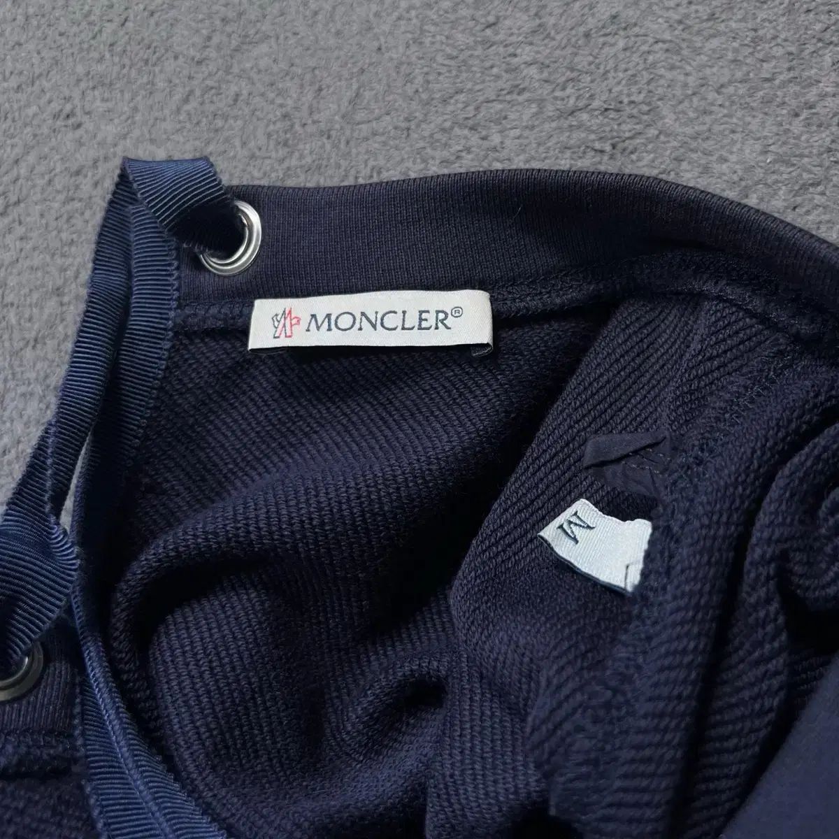 MONCLER ネイビー半袖ワンピース10A MONCLER(モンクレール) ネイビー スウェット 半袖 ワンピース