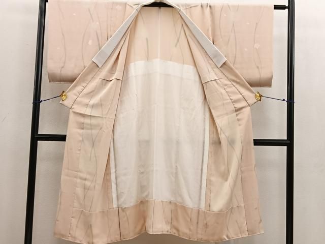 平和屋着物○長襦袢 無双仕立て 麻の葉舞花地紋 暈し染め 正絹 逸品