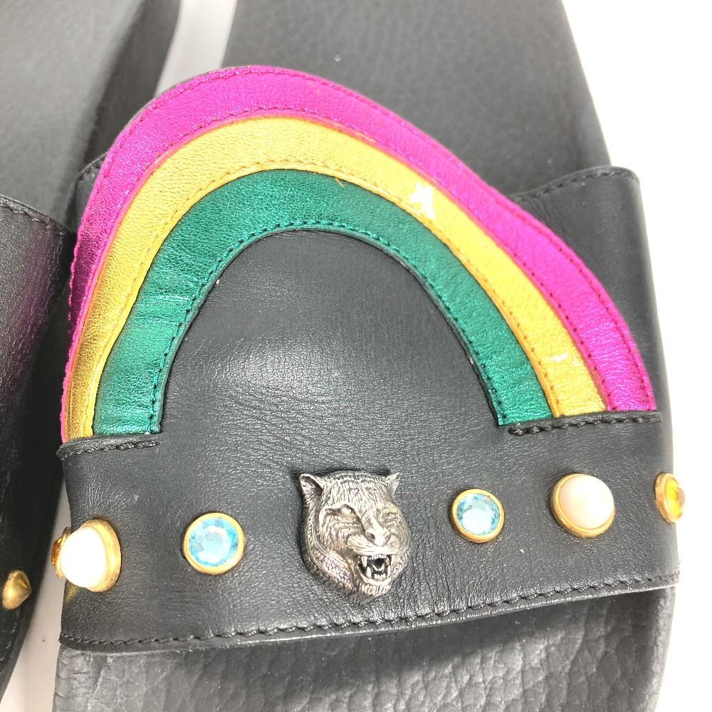 GUCCI グッチ サンダル キャットヘッド レインボー ラインストーン 靴 シューズ 454660 ラバー