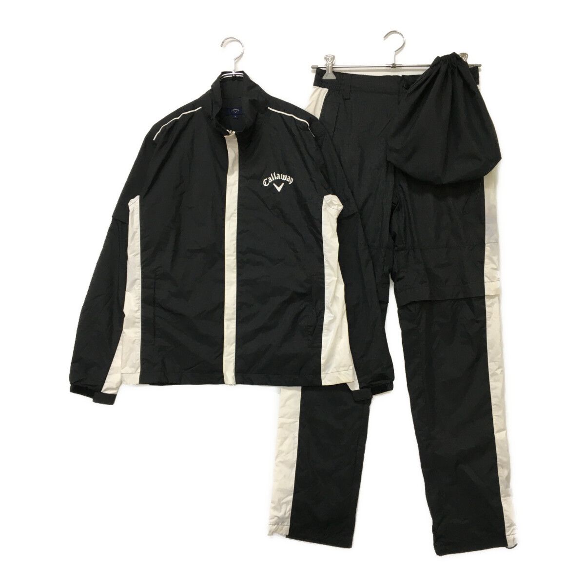 メンズ キャロウェイ Callaway レインウエア M ブラック 黒 2WAY 上下 収納袋付き