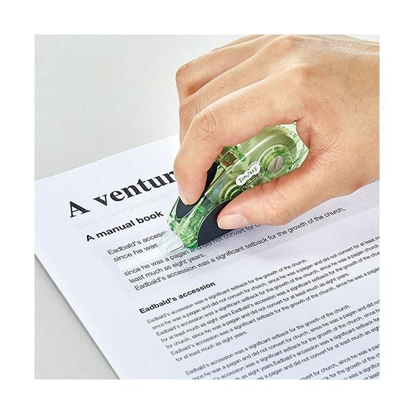  まとめ TANOSEE 修正テープタテ引き 使い切り 5 mm幅 8 m グリーン 消しゴム 筆記具