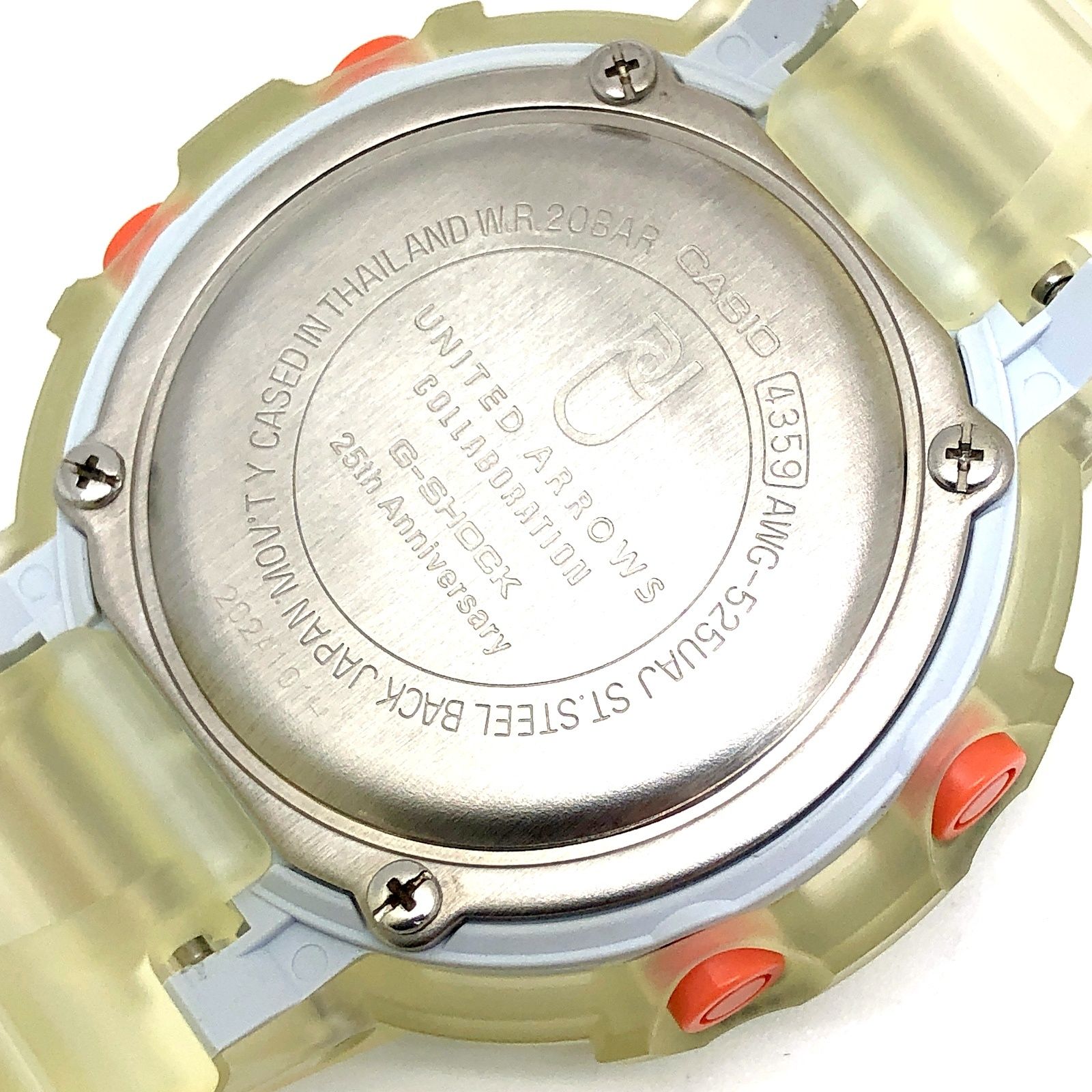 G-SHOCK ジーショック AWG-525UAJ-7A ユナイテッドアローズ コラボ 第4弾 25周年記念 スケルトン アナデジ 2008年6月発売 G-SHOCK ジーショック AWG-525UAJ-7A ユナイテッドアローズ コラボ 第4