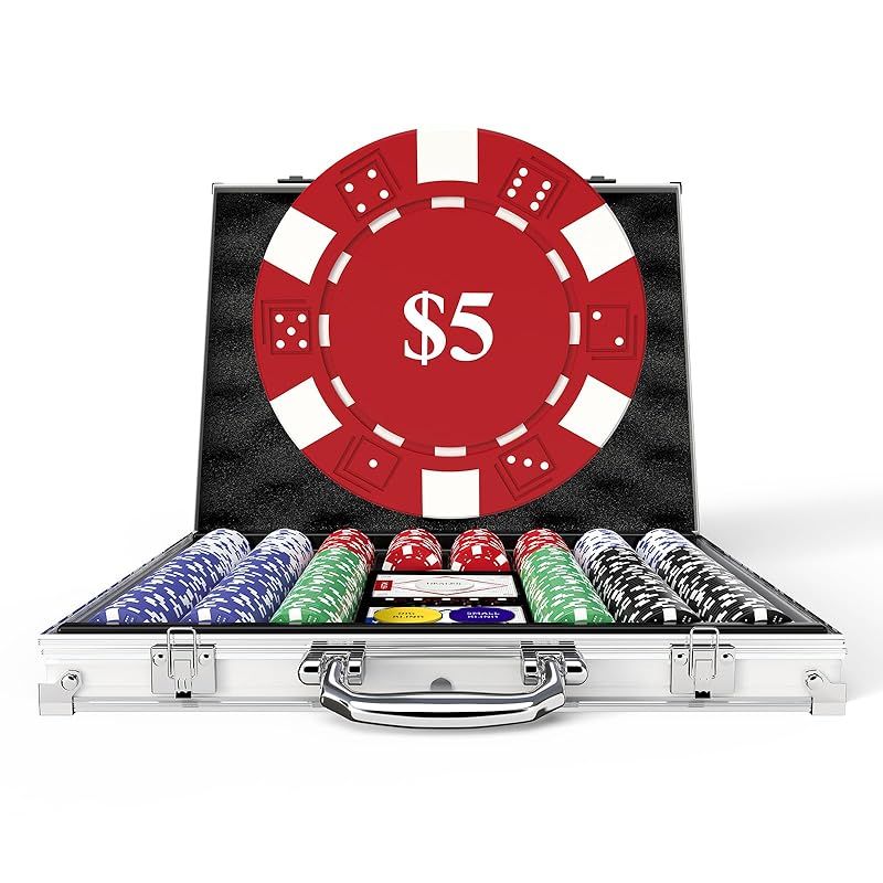 得価，100%新品 HEITOK ポーカーチップ 500枚 11.5g ポーカーセット ナンバー付き アルミケースセット テキサスホールデム対応 ダイス5個・トランプ2組付き 0 パーティグッズ