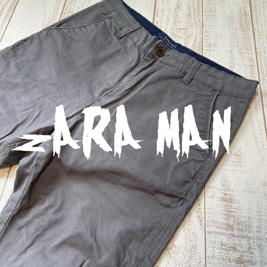 ZARA MAN】ザラ マン ストレッチチノパンツ テーパード グレー USA29