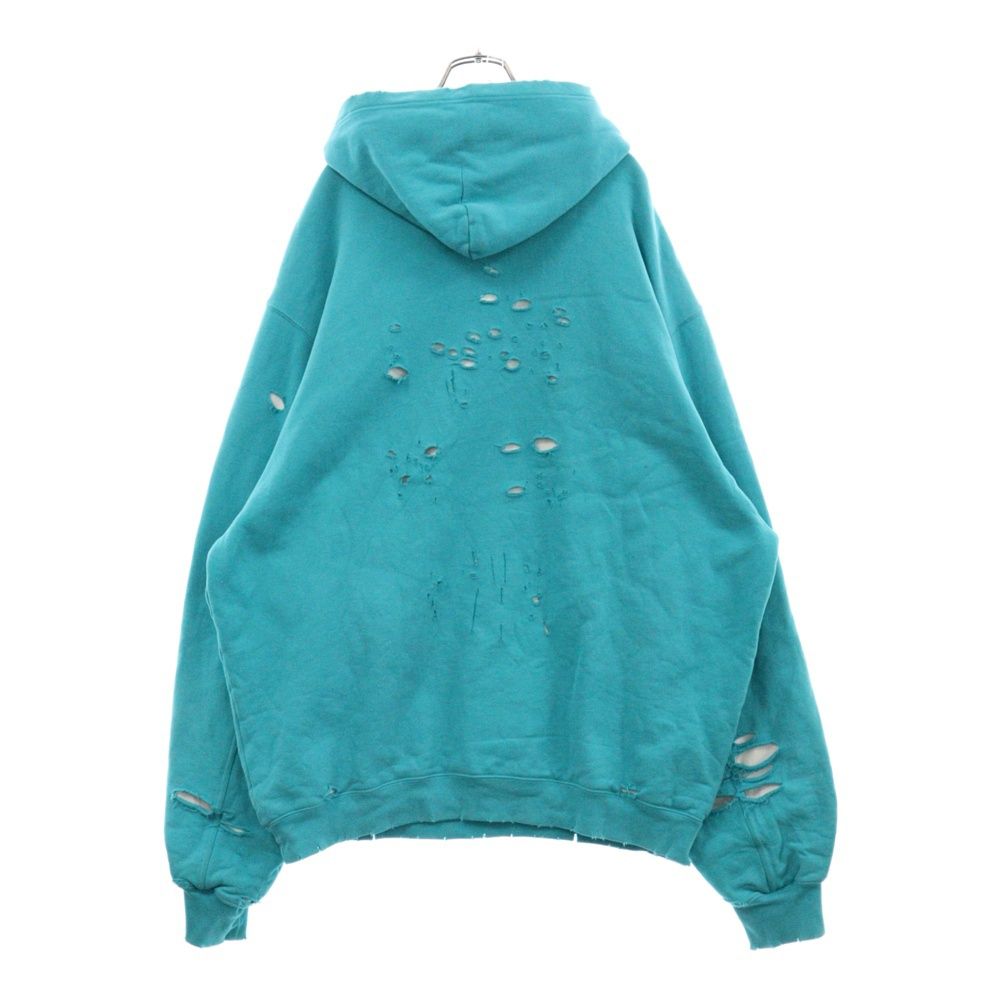 BALENCIAGA バレンシアガ　21SS デストロイ　プルオーバーパーカー　パーカー ダメージ加工　クラッシュ加工　グランジ　ブラウン　茶色