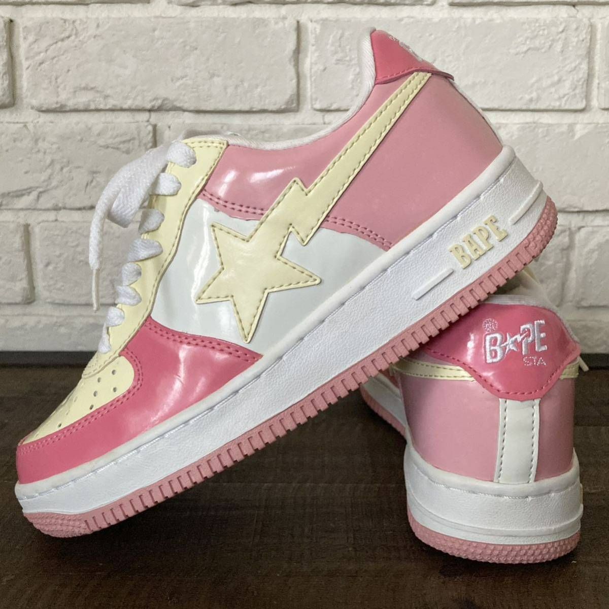 Peach cream BAPESTA スニーカー 23.5cm a bathing ape BAPE STA shoes 