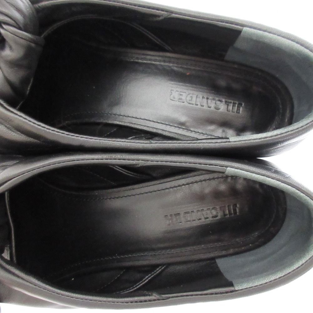 良品 JIL SANDER ジルサンダー レザー ポインテッドトゥ リボン