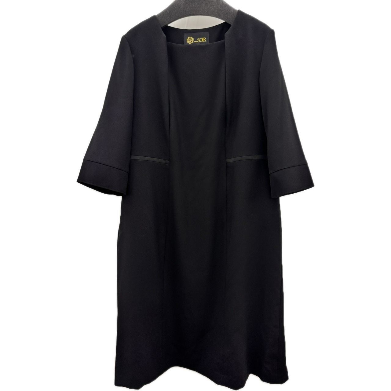 ★【TOKYO SOIR/東京ソワール】ワンピース 17号 ブラック フォーマル ウォッシャブル/mab0192