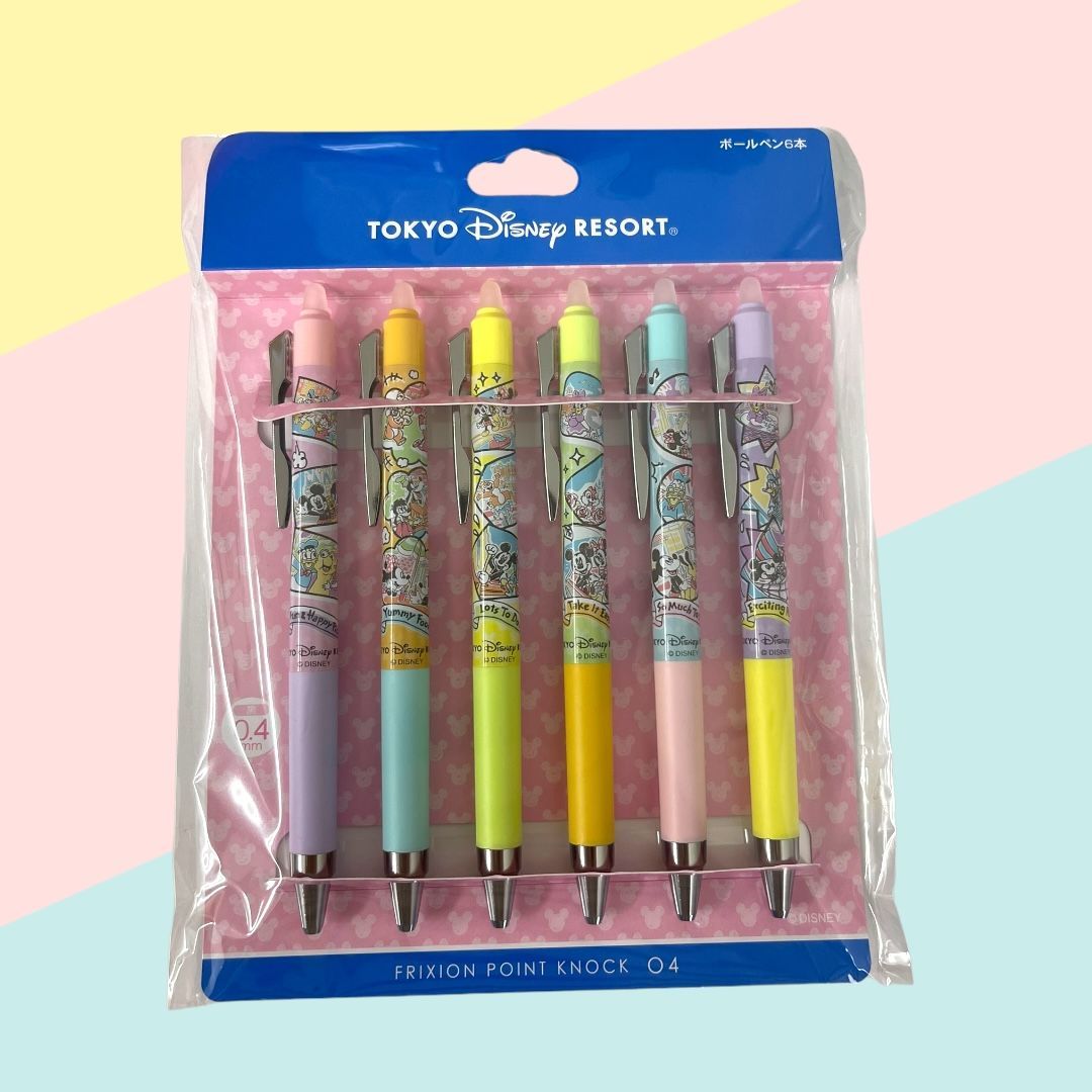 ディズニー【ボールペン】6本セット インク色：ブラック ボール径：0.4