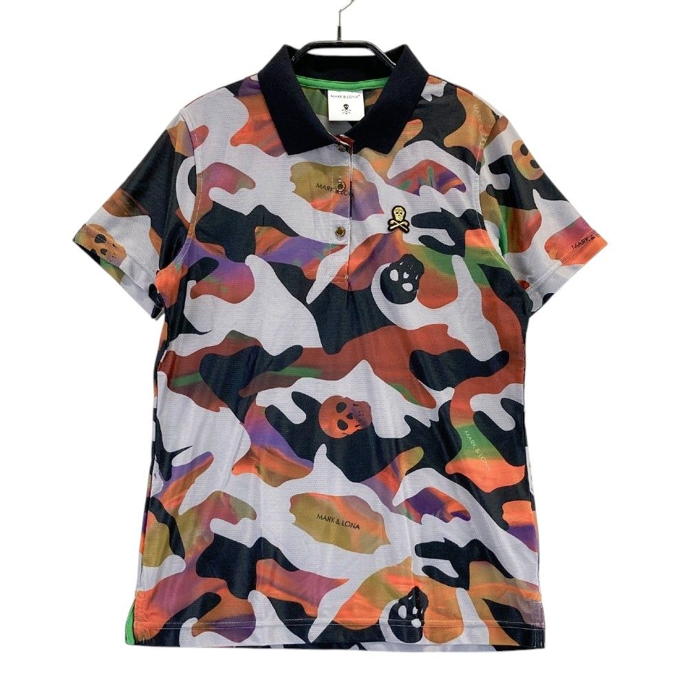 MARK&LONA マークアンドロナ 半袖ポロシャツ カモフラ柄 オレンジ系 38