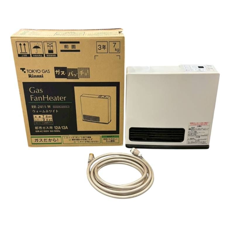 送料無料 リンナイ Rinnai ガスファンヒーター RR-2411-W RC-K2401E-1 都市ガス 12A13A対応 外箱 ホース付き