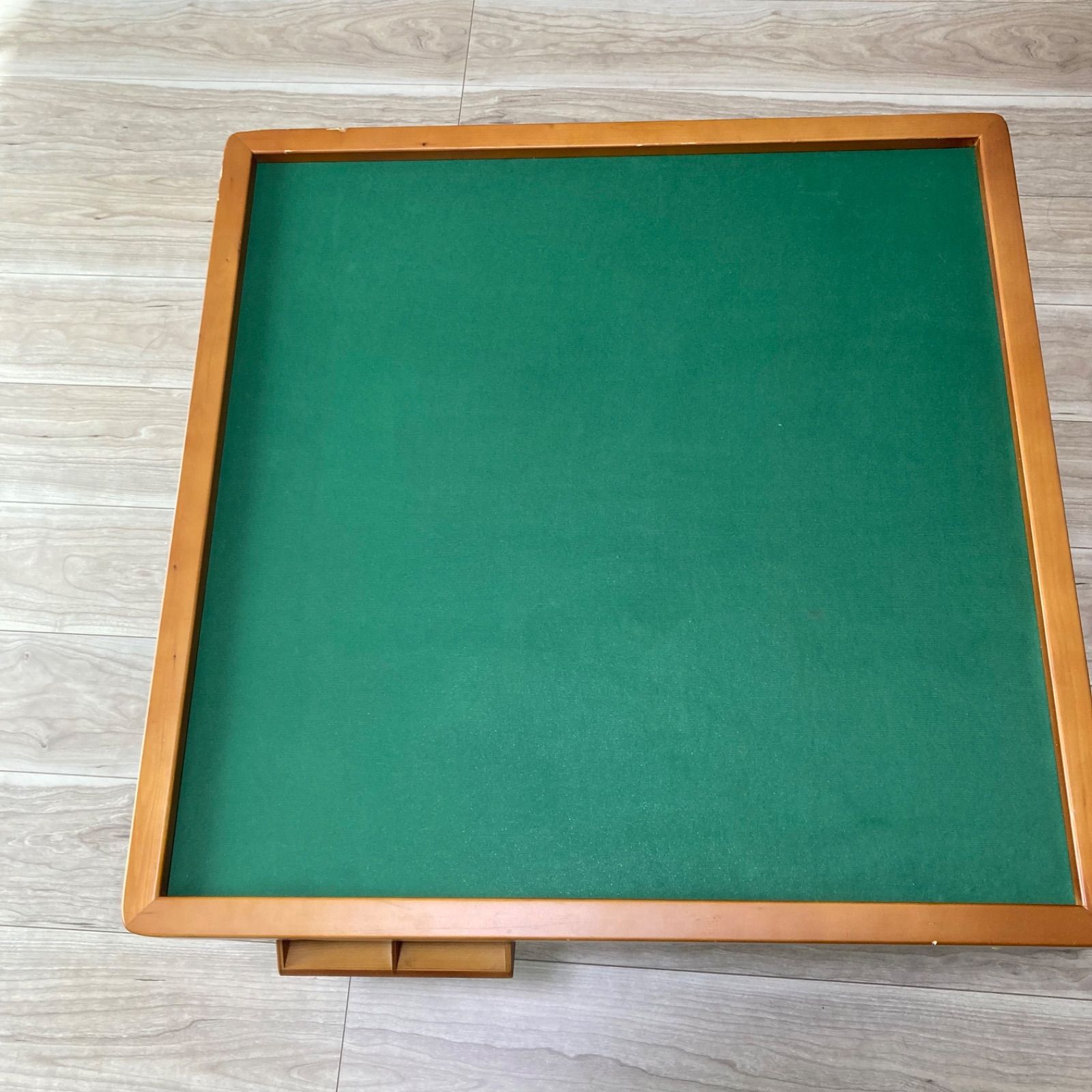 麻雀卓 天然木 パイン材 点棒入れ 裏面収納あり折り畳み