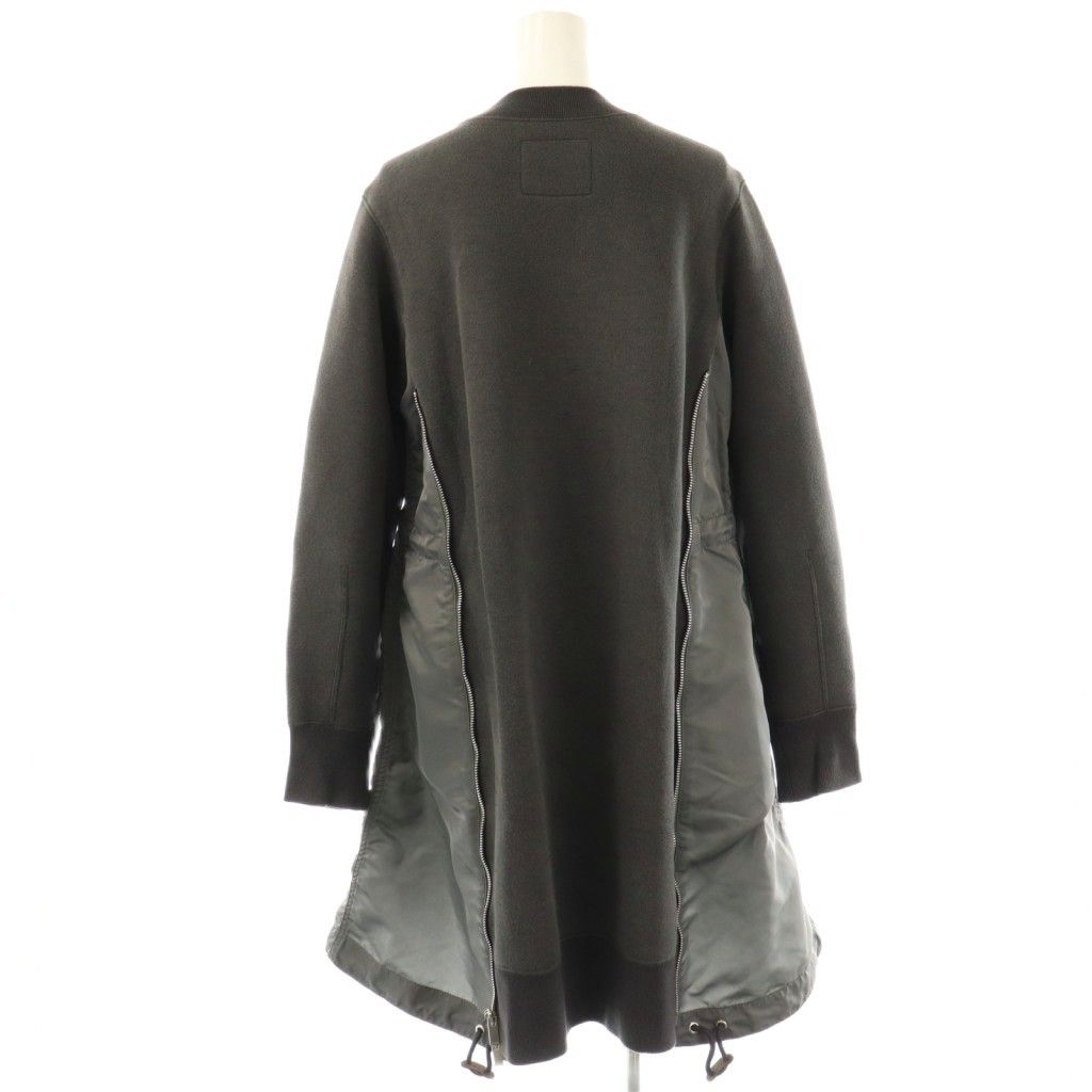 サカイ sacai 23年 Pre Sponge Sweat X Ma-1 Dress ドレス 長袖 スウェット 1 グレー ライトグレー カーキ SCW-069 DO OS