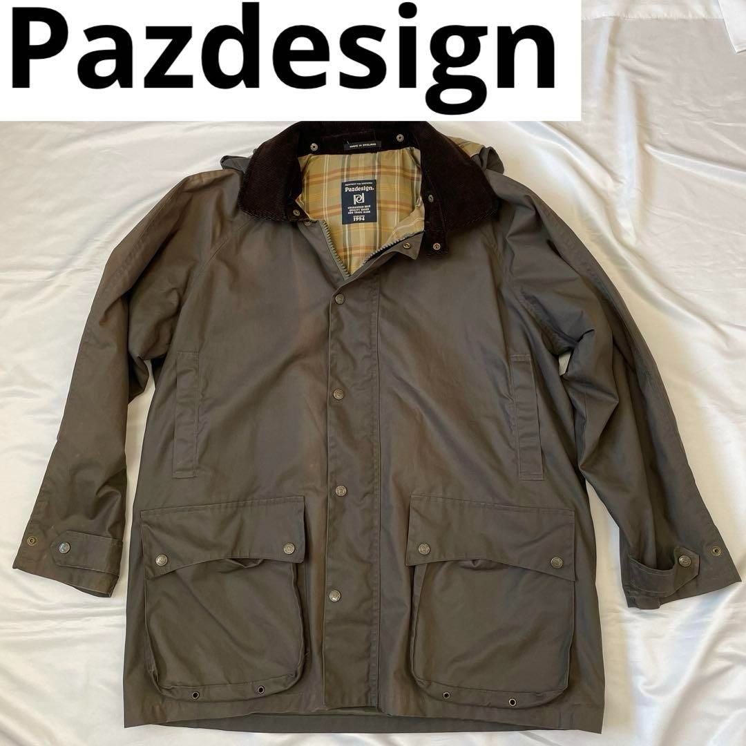 Pazdesignパズデザイン 英国製 カントリーコート ZJK-02 サイズXL Millerain SAHARA ミレレインサハラ加工 ダークオリーブ 釣り用に