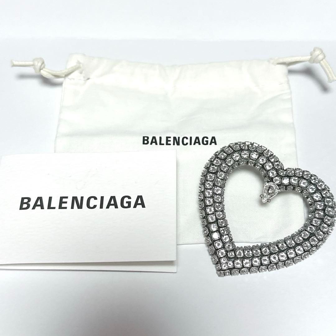 美品 BALENCIAGA バレンシアガ ピアス 片耳 シルバー ラインストーン