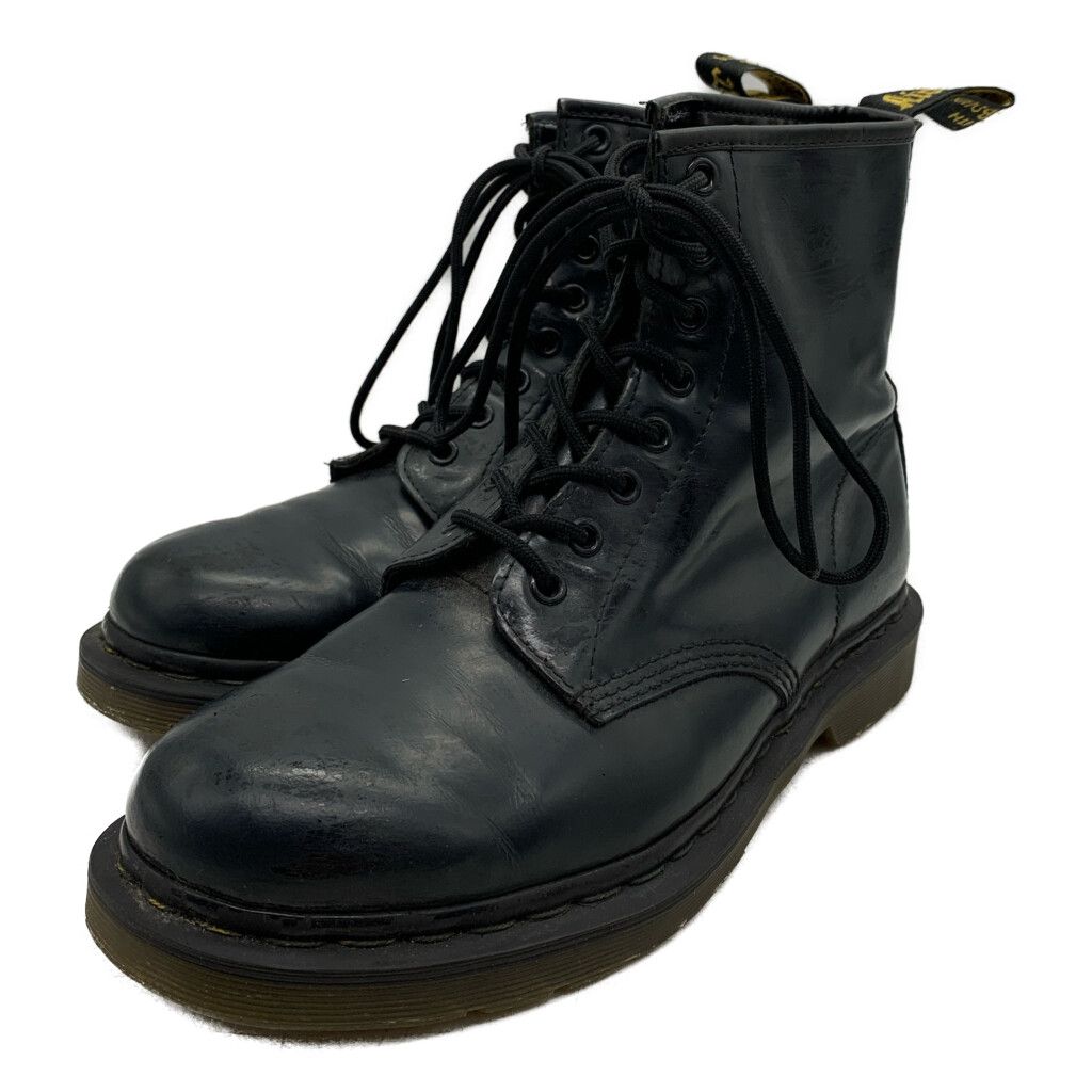 Dr.Martens ドクターマーチン 11822 8ホール レザー ブーツ ネイビーブラック (メンズ 9) 中古 古着 KA1824