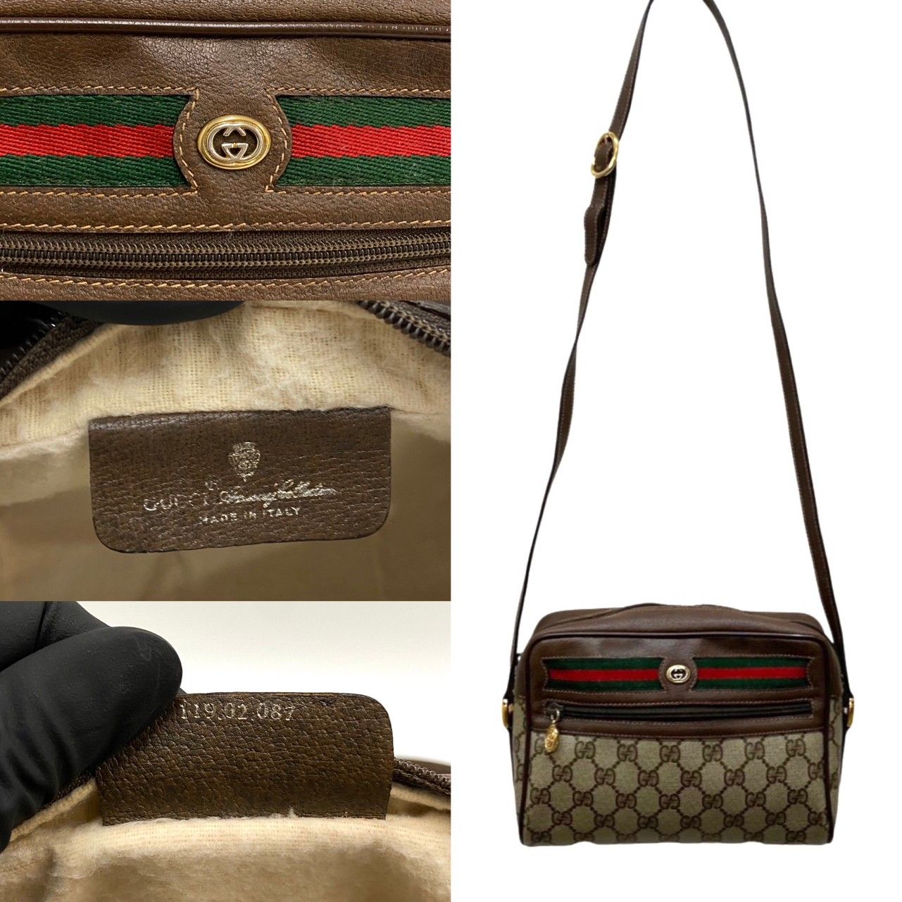 極 美品 GUCCI グッチ オールドグッチ ヴィンテージ シェリーライン GG