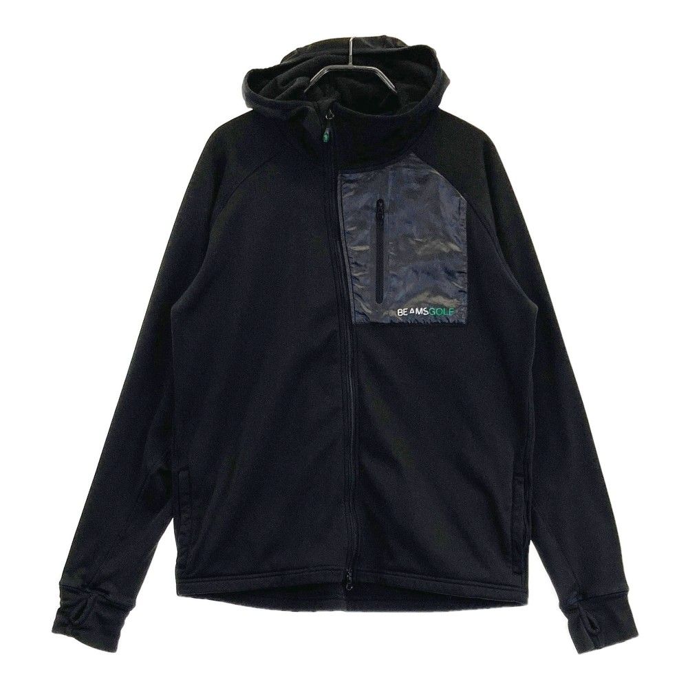 サイズ M BEAMS GOLF ビームスゴルフ フード付 長袖 ジップジャケット ブラック系 240101455648 ゴルフウェア メンズ ストスト