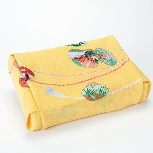 風呂敷 ふろしき エコバッグ 68cm 二巾7号正絹ちりめん友禅 箱入 貝合わせ ウスオレンジ