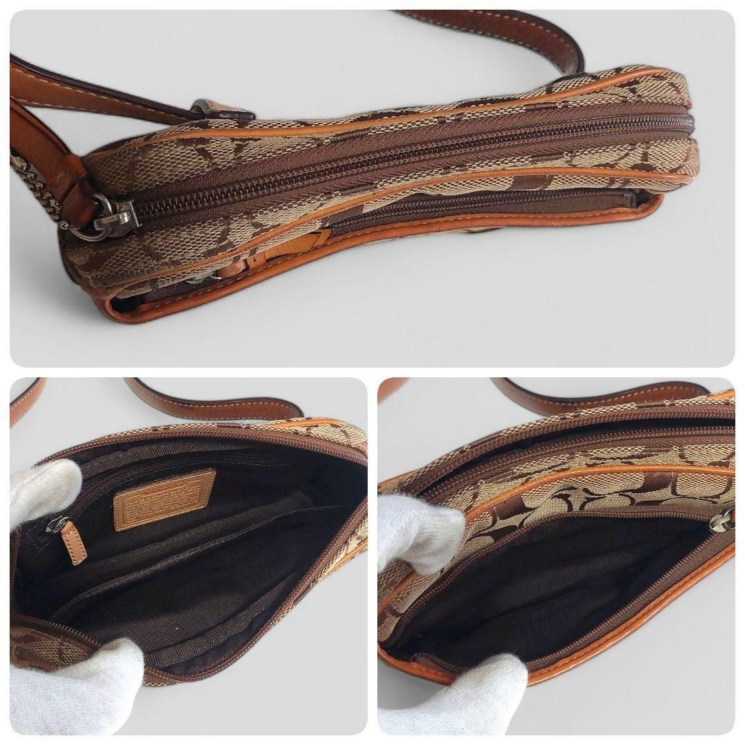 良品 COACH コーチ ウエストポーチ シグネチャー ボディバッグ レザー 