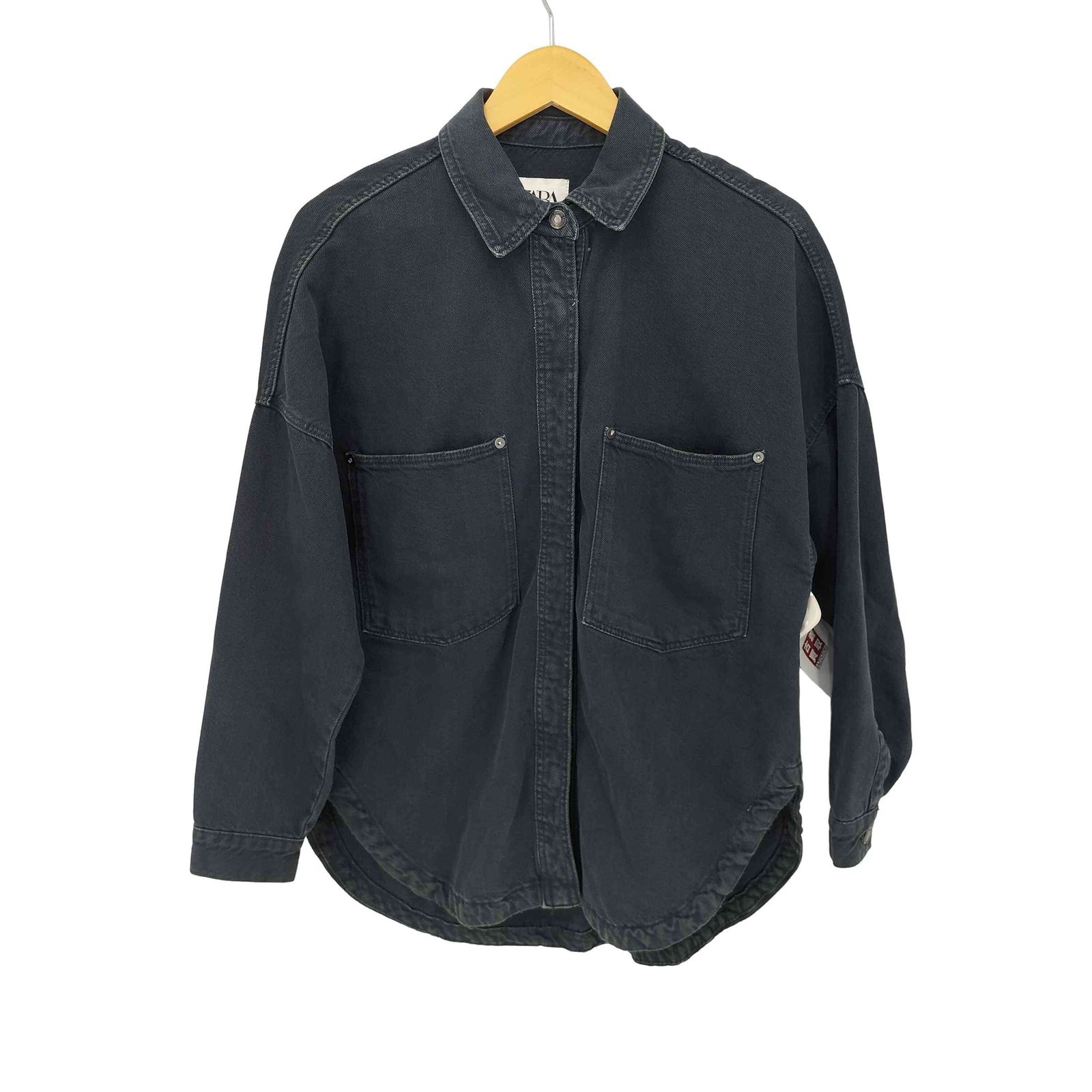 ザラ ZARA フロントポケット デニムスナップジャケット レディース