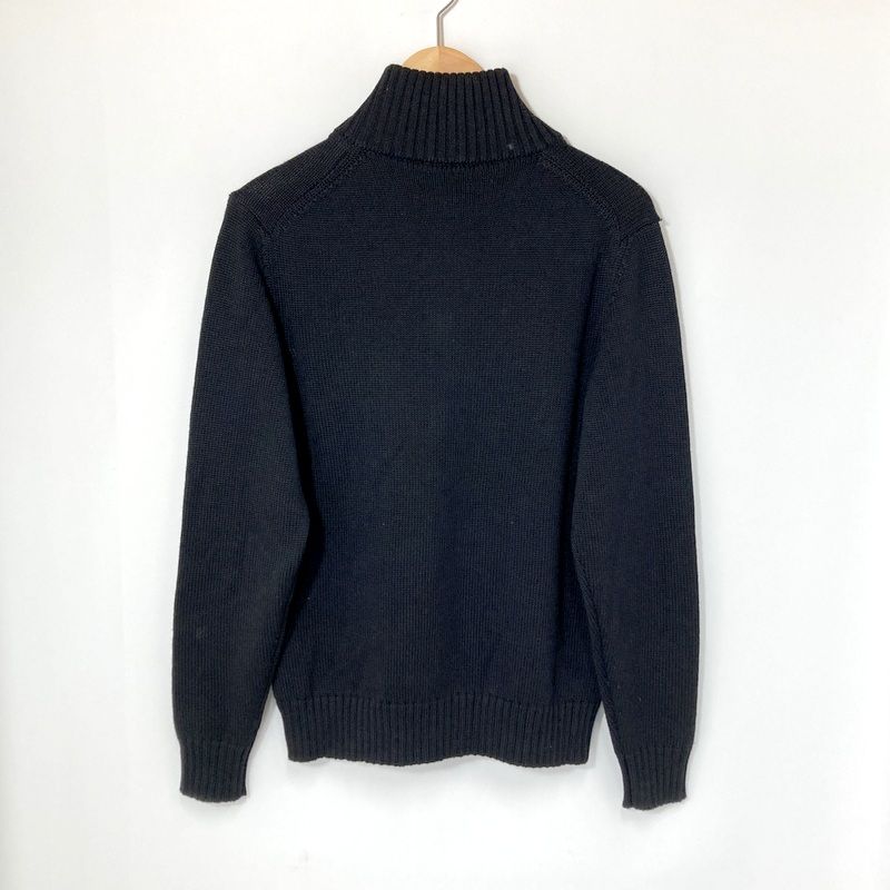 ZANONE ザノーネ ニット カーディガン スタンドカラー CHIOTO 5ゲージ 古着 メンズ サイズ48 Lサイズ相当 ブラック トップス A14825◆