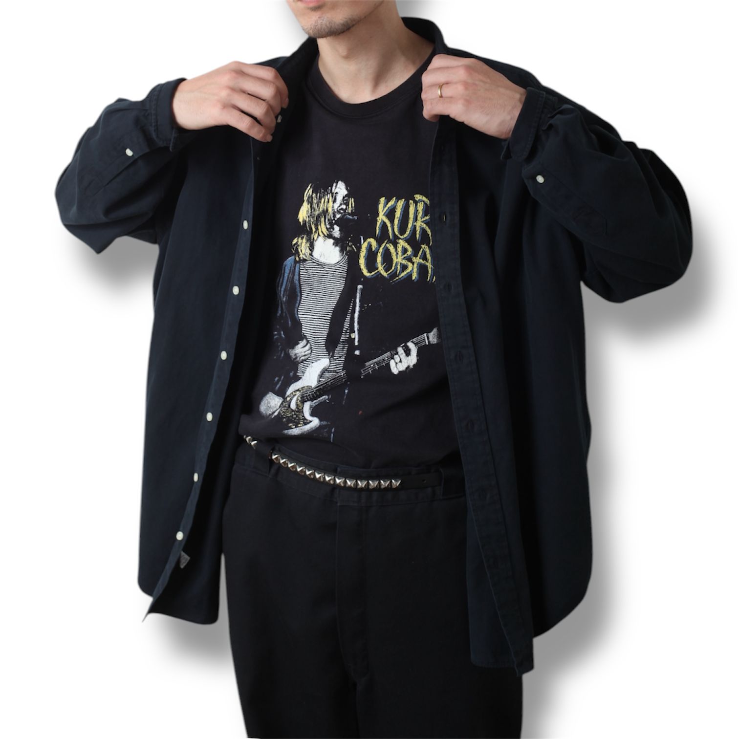 古着 00s カートコバーン ニルバーナ Tシャツ ブラック XL 当時物 