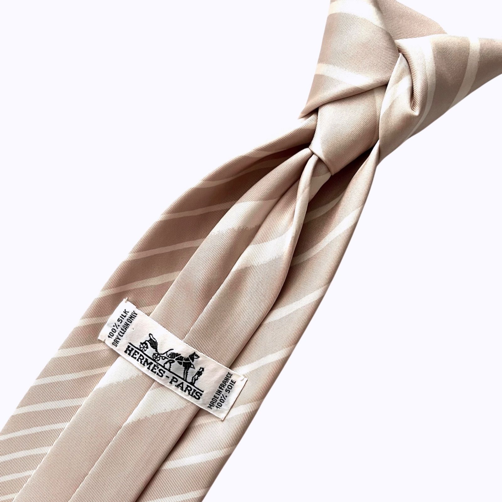 ❤️HERMES PARIS ストライプネクタイ　正規品 HERMES シルク ネクタイ ストライプ
