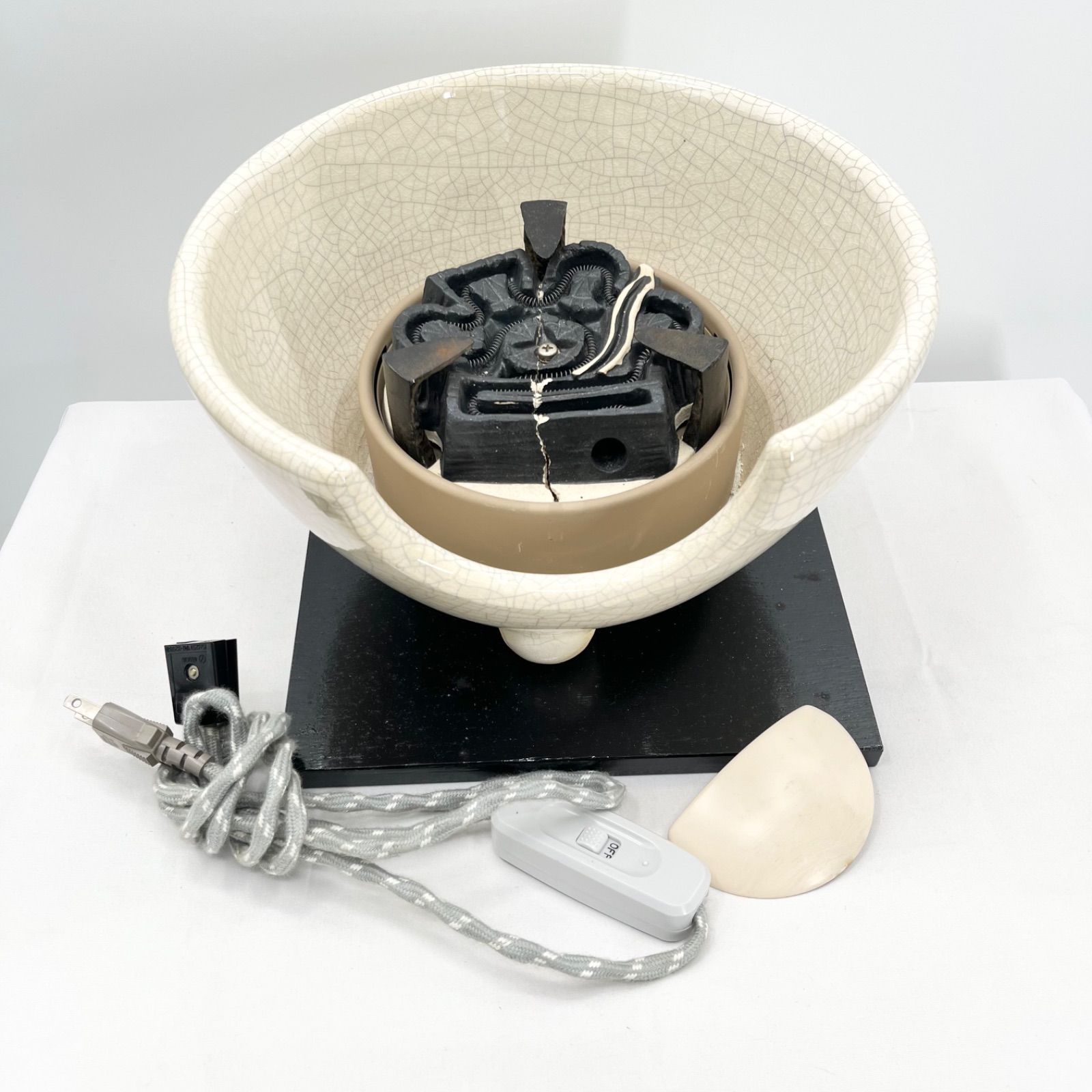 野々田式 風炉型電熱器 茶道 電熱風炉 通電・動作確認済 割れあり 使用