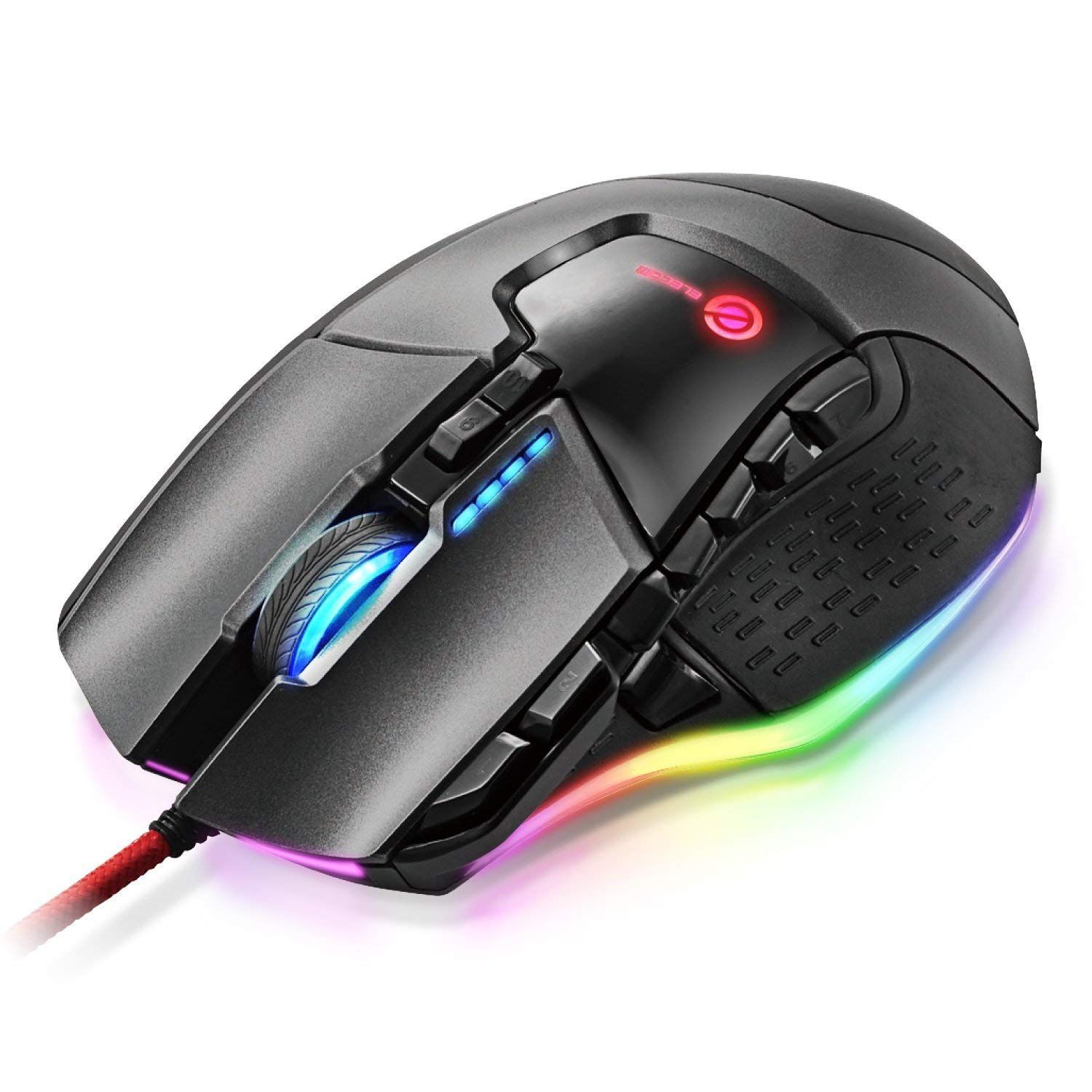 エレコム ゲーミングマウス 13ボタン プログラム可能 RGB対応 ハードウェアマクロ搭載 DPI調整(100~16000) 重量バランス調整可能 セラミックソール ブラック M-G02URBK 