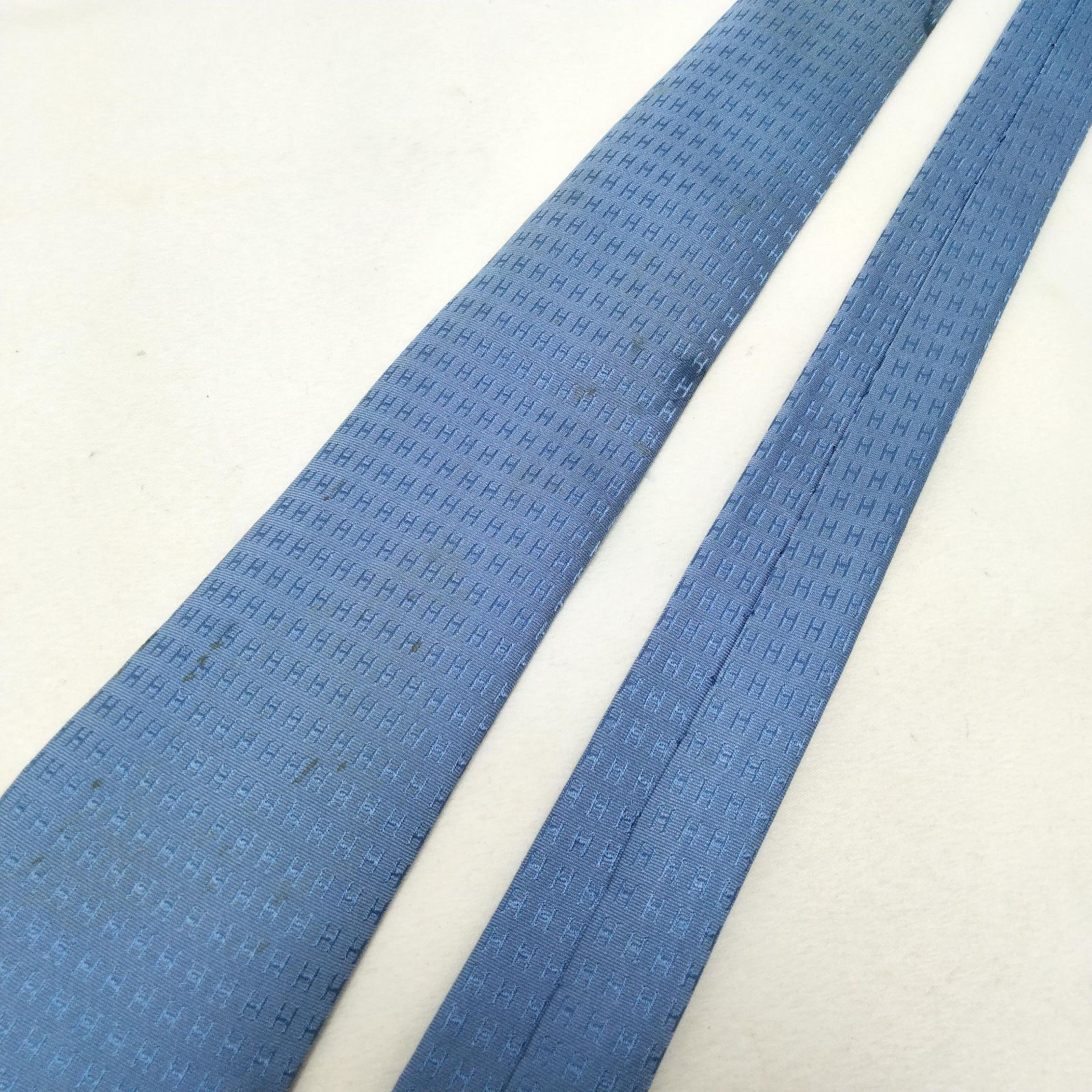 ✨️HERMES✨️エルメス ネクタイ ライトブルー クリーニングタグ付き