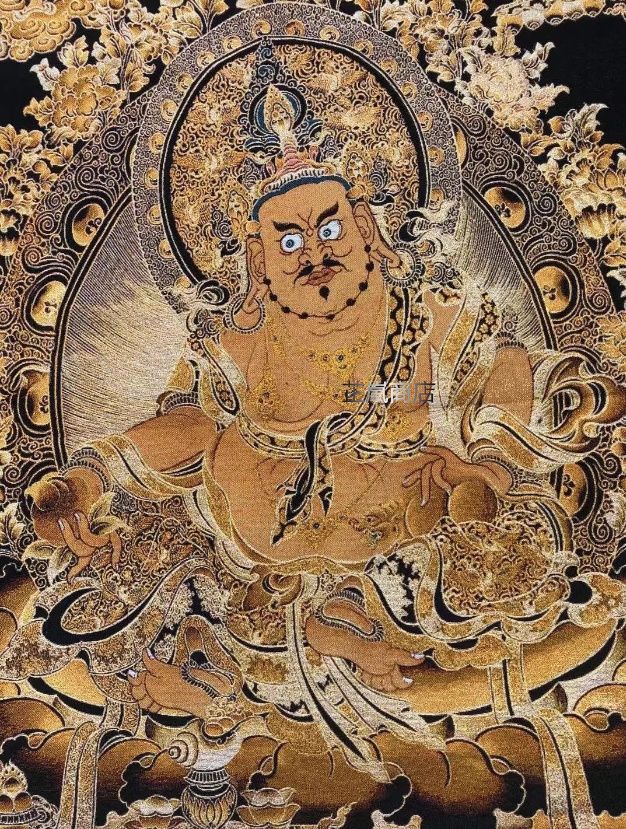 オールドチベット ガウ 携帯祭壇 『財神』仏像 窓銀製装飾手造り打出し装飾 46987mm-5.jpg