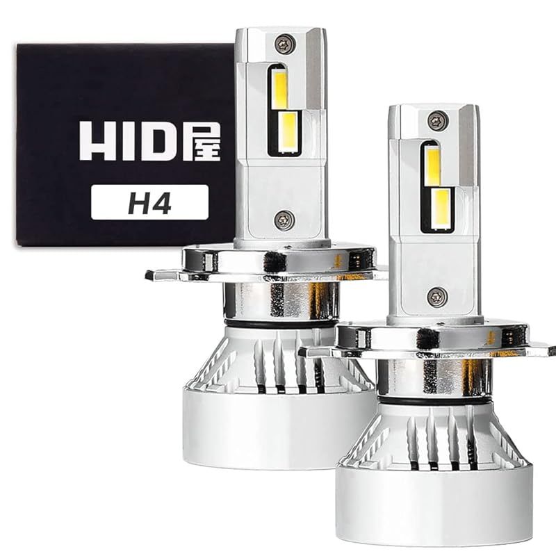 HID屋 H4 LED ヘッドライト 49600cd(カンデラ) 爆光 ホワイト 車検対応