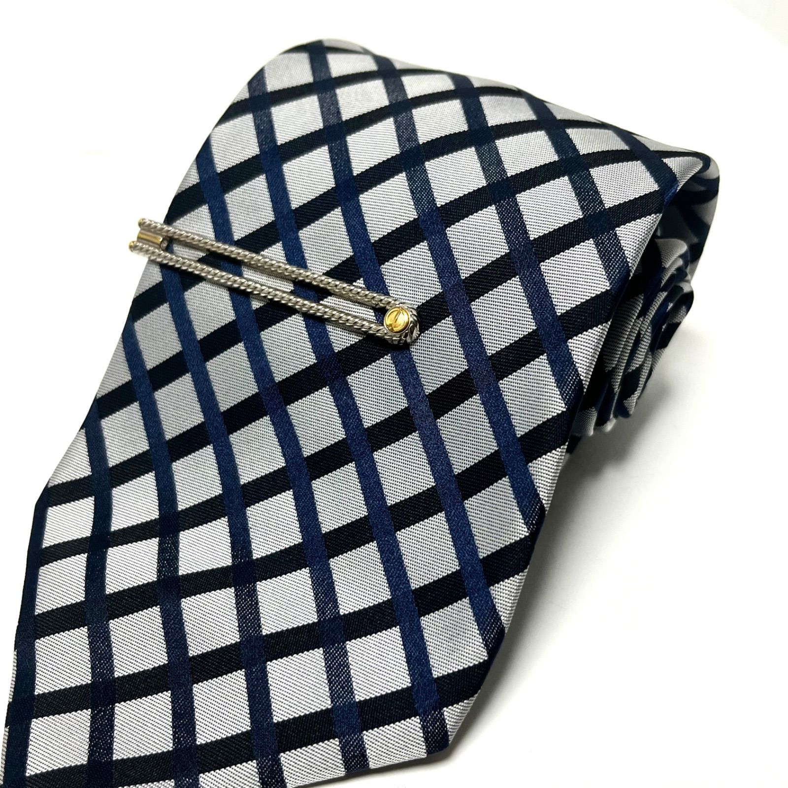 極美品　ダンヒル　クールデザイン　シルバー＆ゴールド　ネクタイピン＆カフリンクス 極美品 dunhill ダンヒル ネクタイピン シルバー×ゴールド ハイ