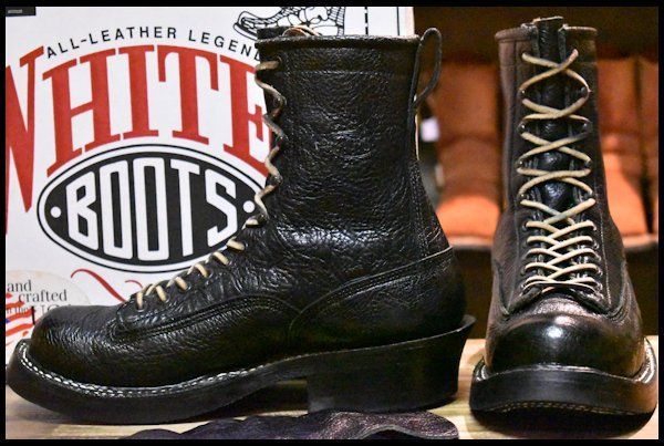 ホワイツ・スモークジャンパー・ブルハイド・US8EE・カスタム・ダブルミッド・極上！ ホワイツ スモークジャンパー ブルハイド ブラック 10E 未使用