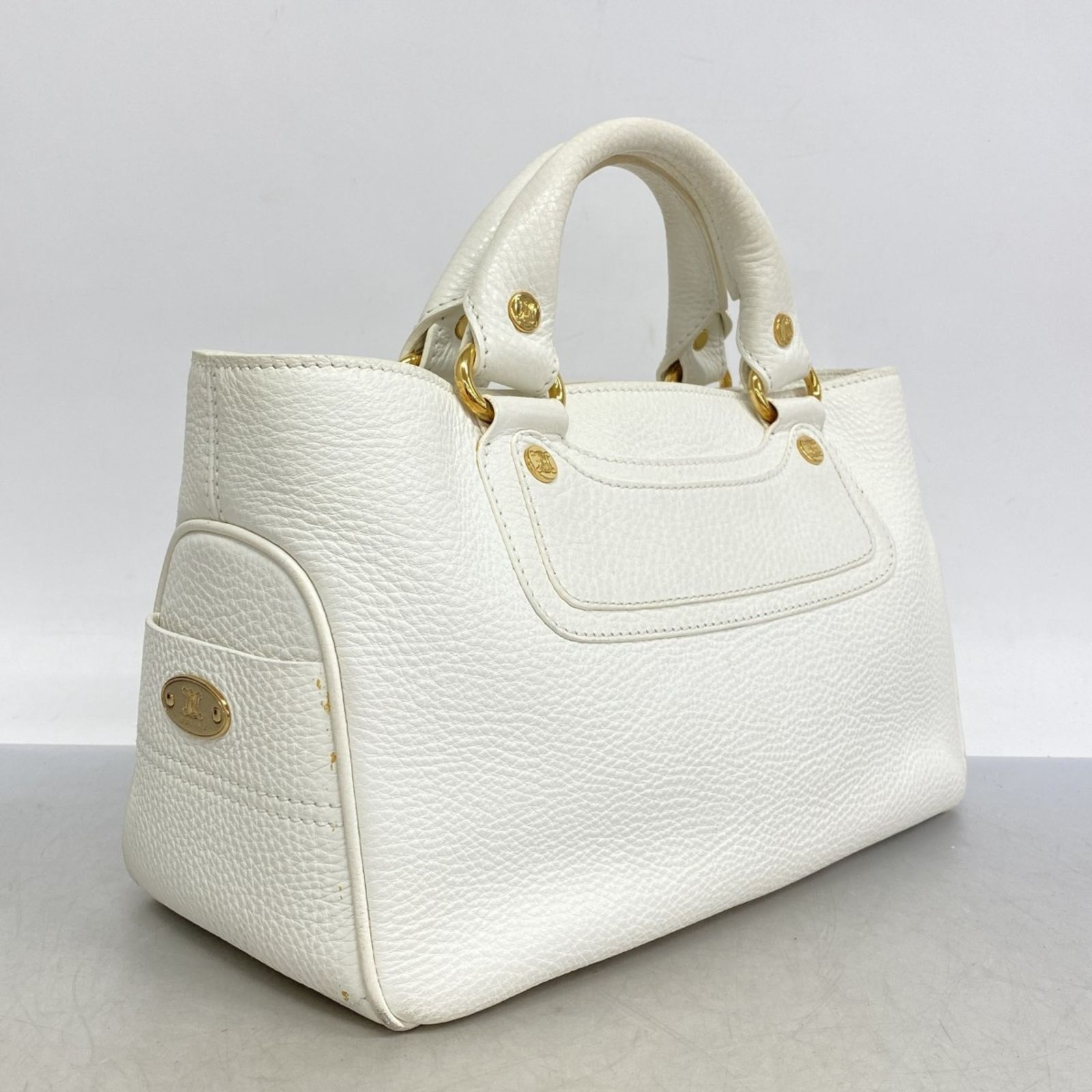 美品》CELINE（セリーヌ）レザー ハンドバッグ ホワイト 中古 セリーヌ 