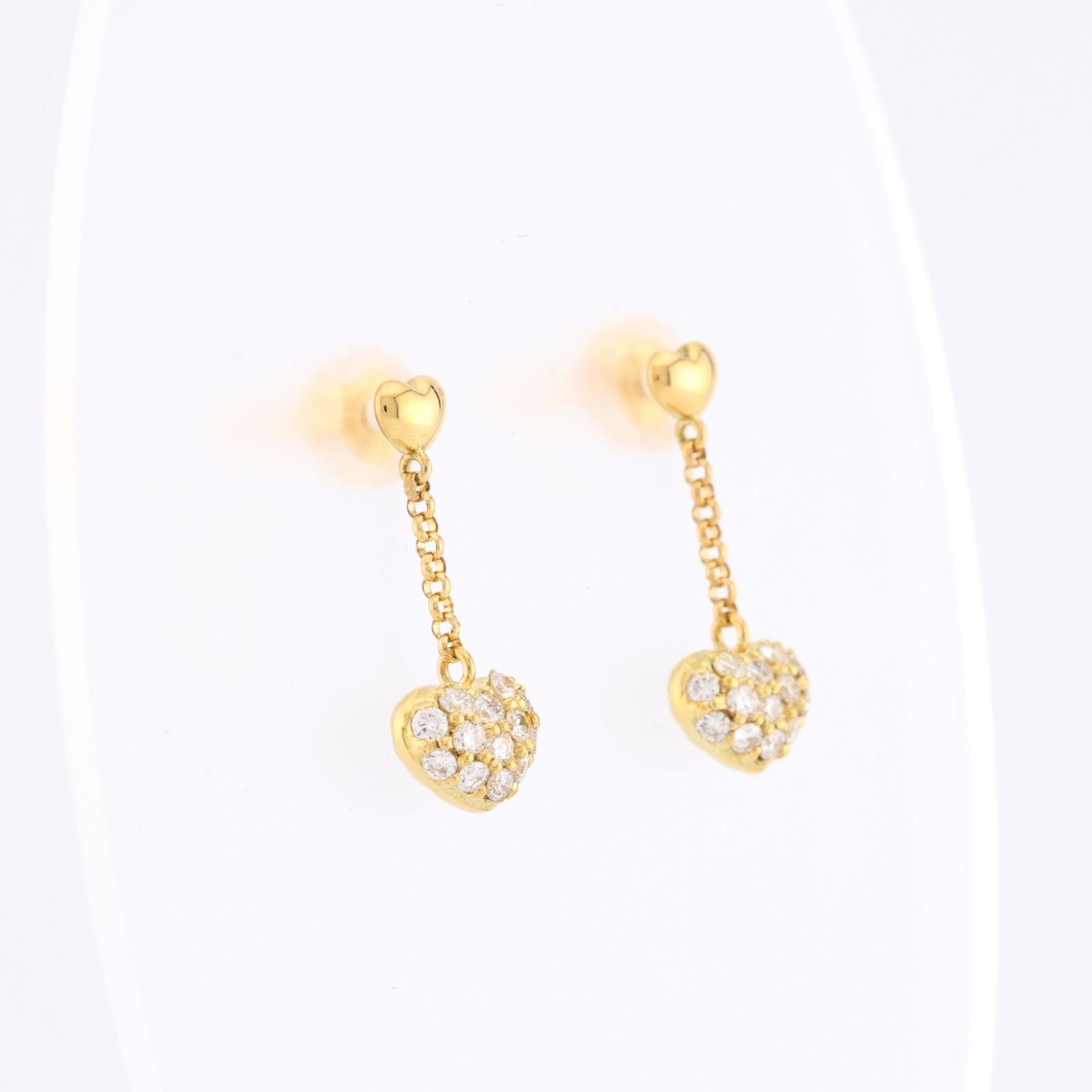 K18PG ハート ダイヤモンド ピアス 0.30CT