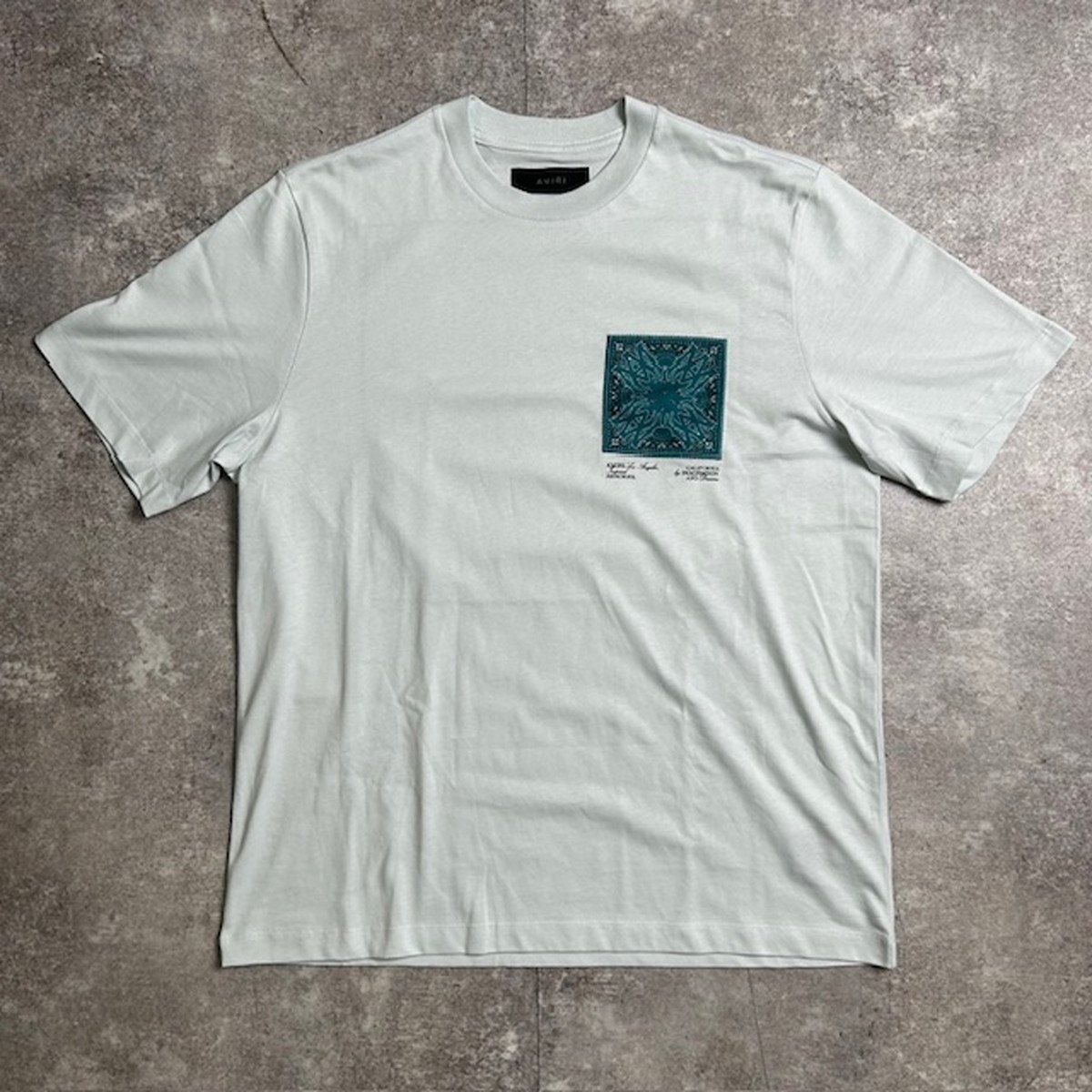 【大人気】AMIRI MA バンダナ シルク アップリケ T シャツ AMIRI MA Bandana シルク アップリケ コットン Tシャツ 人気