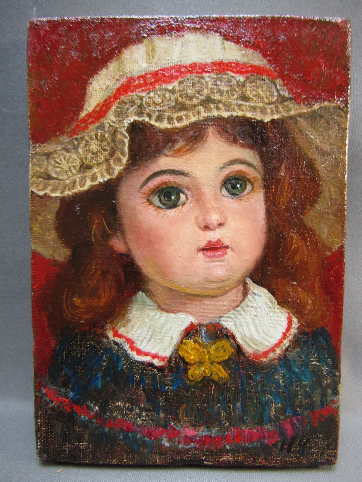 油絵 山本日子士良 「白い襟の人形」 SM号 - メルカリ