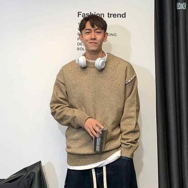  秋冬 コーデ メンズ 服 シンプル ファッション オシャレ 大人 かっこいい 大きいサイズ ストリート 紳士服 アメリカン カジュアル 無地 セーター インナー トップス その他 パンツ