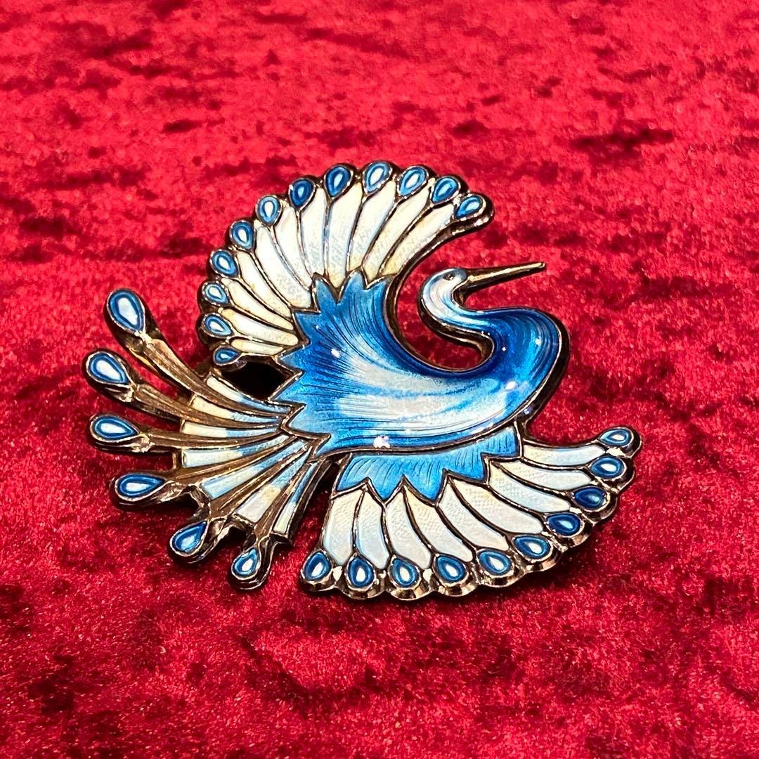 美品　 デヴィッドアンデルセン　SV925 エナメル　鳥　ブローチ 美品 デヴィッドアンデルセンSV925 エナメル鳥ブローチ