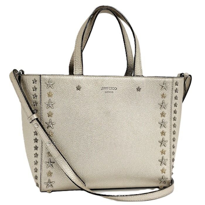 JIMMY CHOO 2WAYバッグ ミニペガシ スタースタッズ ゴールド レザー