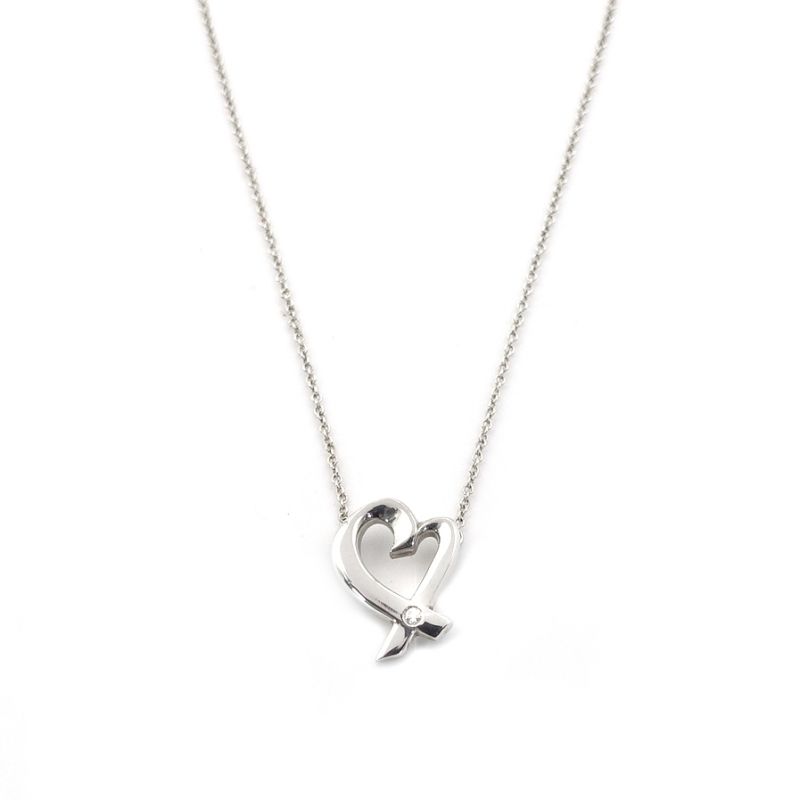 美品☆ティファニーラビングハート1Pダイヤネックレス　シルバー925 日本直送】ティファニー TIFFANY&Co. ラビングハート ネックレス